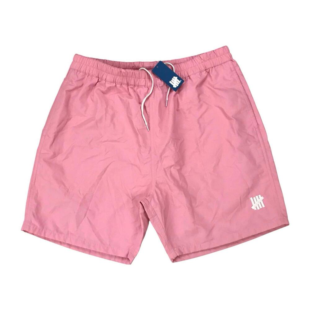 UNDEFEATED Board Shorts Mens Large L Pink Swim Trunks Unlined Nylon UNDFTD NEW!